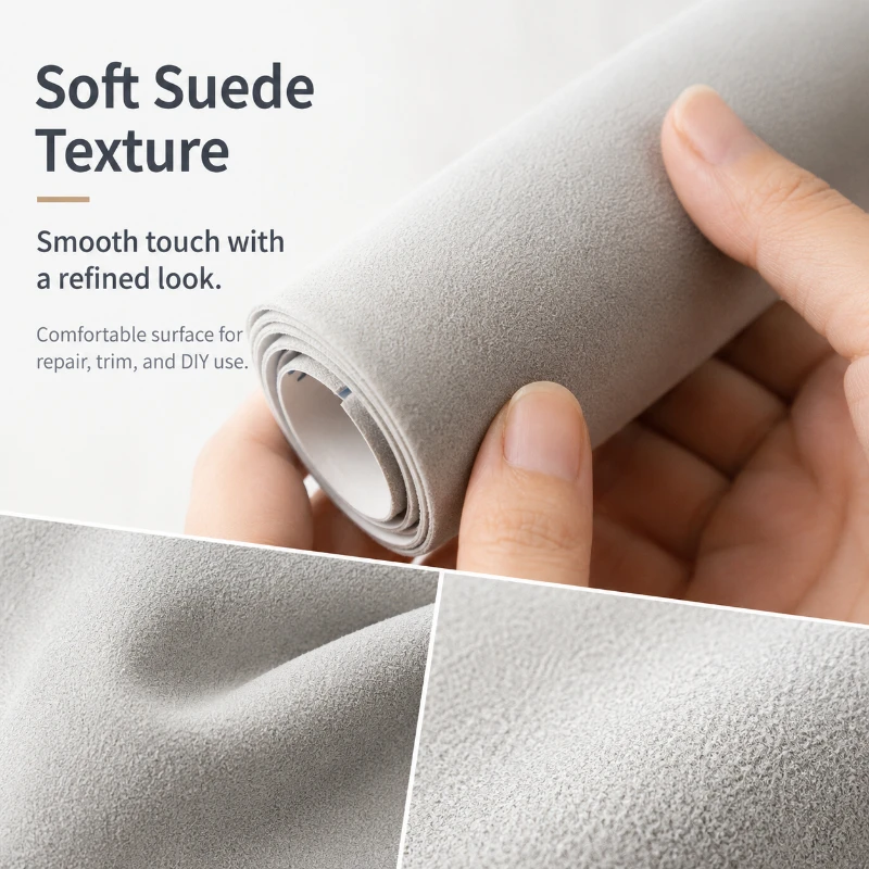 20/50*143cm Suede Self-adhesive Fabric Adhesive Synthetic Leather Cloth for Car Interior Door Velvet Fabrics Sticker DIY Repair