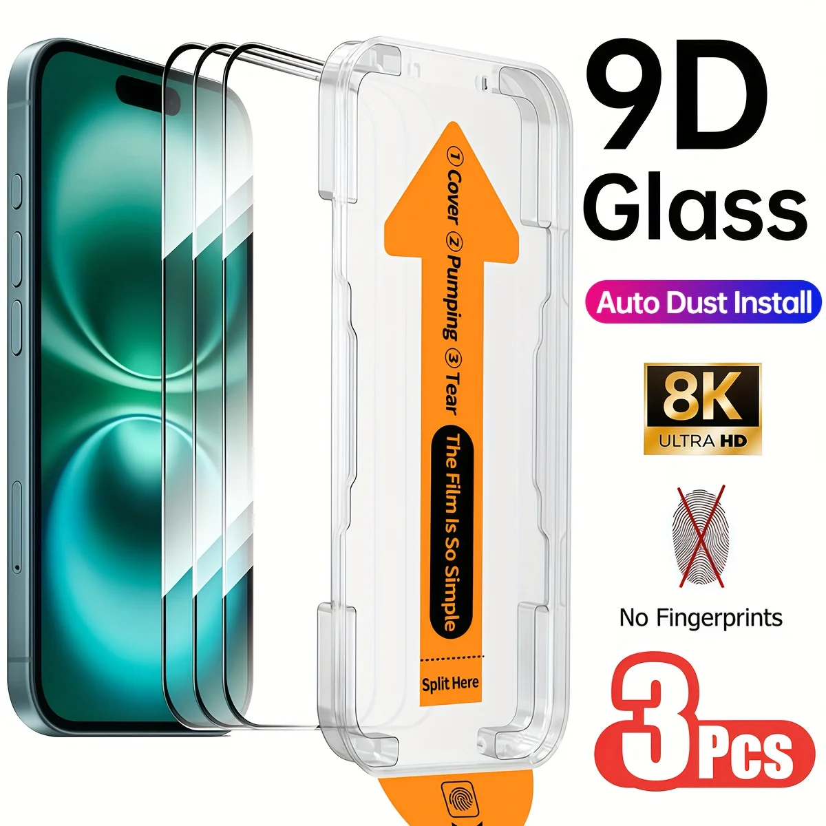 3PCS 8K HD Screen Protector Für iPhone 16e 16 17 Pro Max 15 11 12 13 17 Air 14 Plus gehärtetem Glas iPhone17 Pro XS Max X XR 7 8
