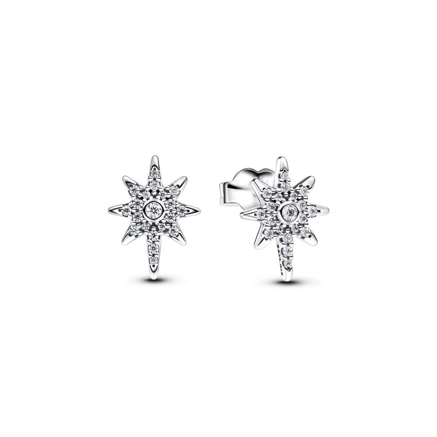 Disney New Sparkling North Star Stud Earrings，Stranger Things Earrings，Fits The Original Pandora, DIY Jewelry Gifts For Women