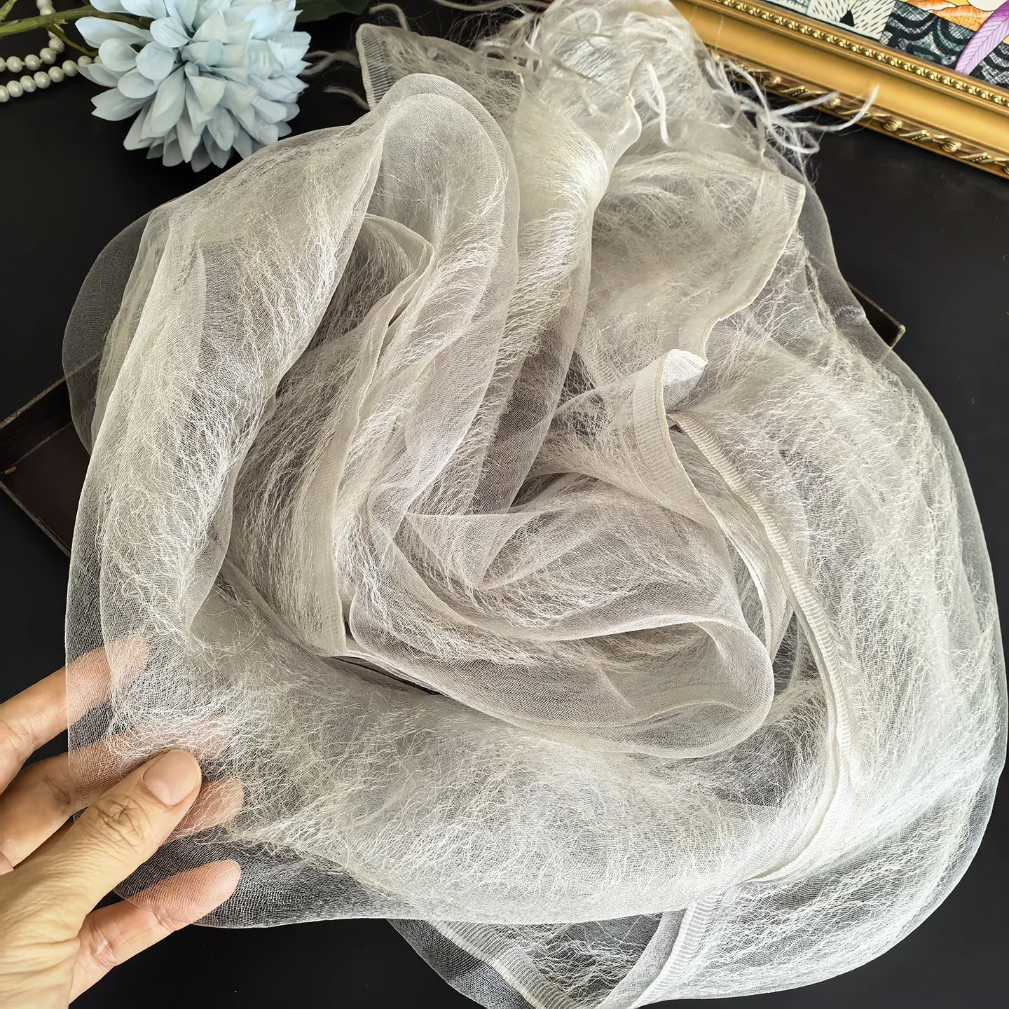 New 100% Mulberry Silk Scarf Evening Wrap Luxury Designer 180x43cm for Spring Summer Soft Smooth Breathable Sun Protection Shawl view 2