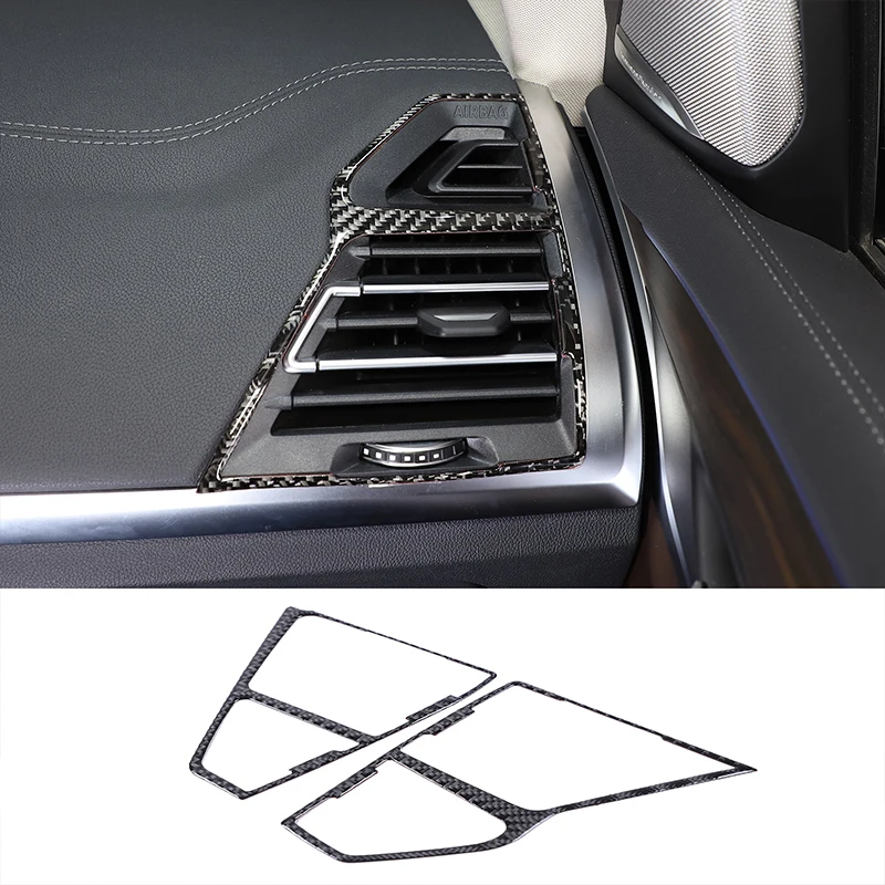 

For BMW X3 G01 2018-2022 Soft Carbon Fiber Dashboard Side Air Outlet Frame Decorative Sticker Car Interior Accessories