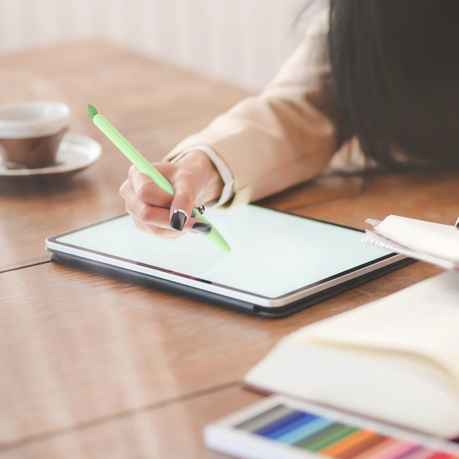 

1Set Pencil 2 Protective Silicone Pen Sleeve Cover Ergonomic Grip Case Magnetic Wireless Compatible Stylus Pen Protector