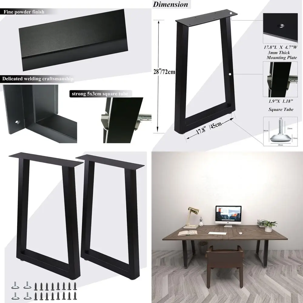 

28 сверхпрочных металлических ножек стола, ширина 17,7, набор из 2 шт., для обеденных столов своими руками, кофе, офисных столов