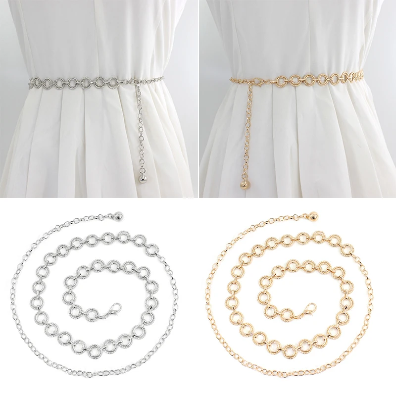 Metal Waist Chain Metal Women skirt Belt Hip High Waist Gold Silver Narrow Chain Chunky Fringes Crystal Waist Chain Party