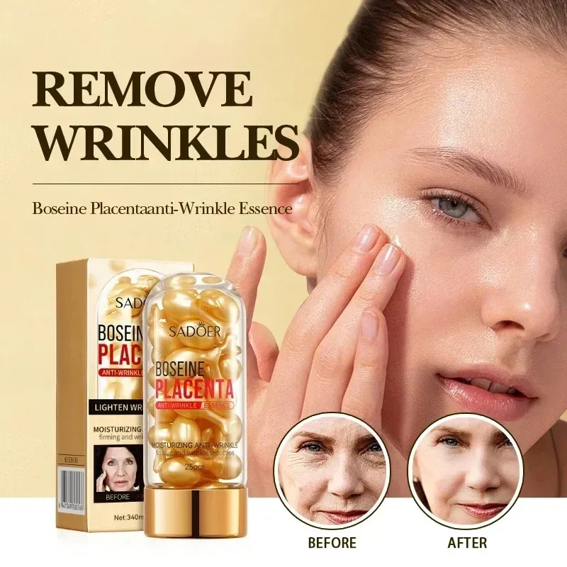 25-Piece Placenta Capsule Essence, Whitening and Spot-Removing Acne Essence, Firming and Brightening Skincare Cosmetics, Facial Essence