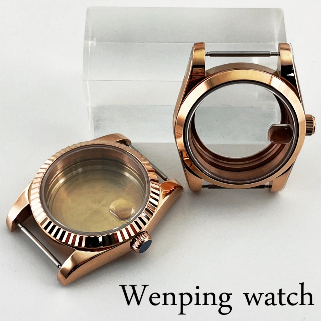 NH35 36mm/39mm Rose Gold Sapphire Glass Sleek/Plane Watch Case Fit NH35 NH36 ETA2824 2836 PT5000 Miyota82 Series Movement