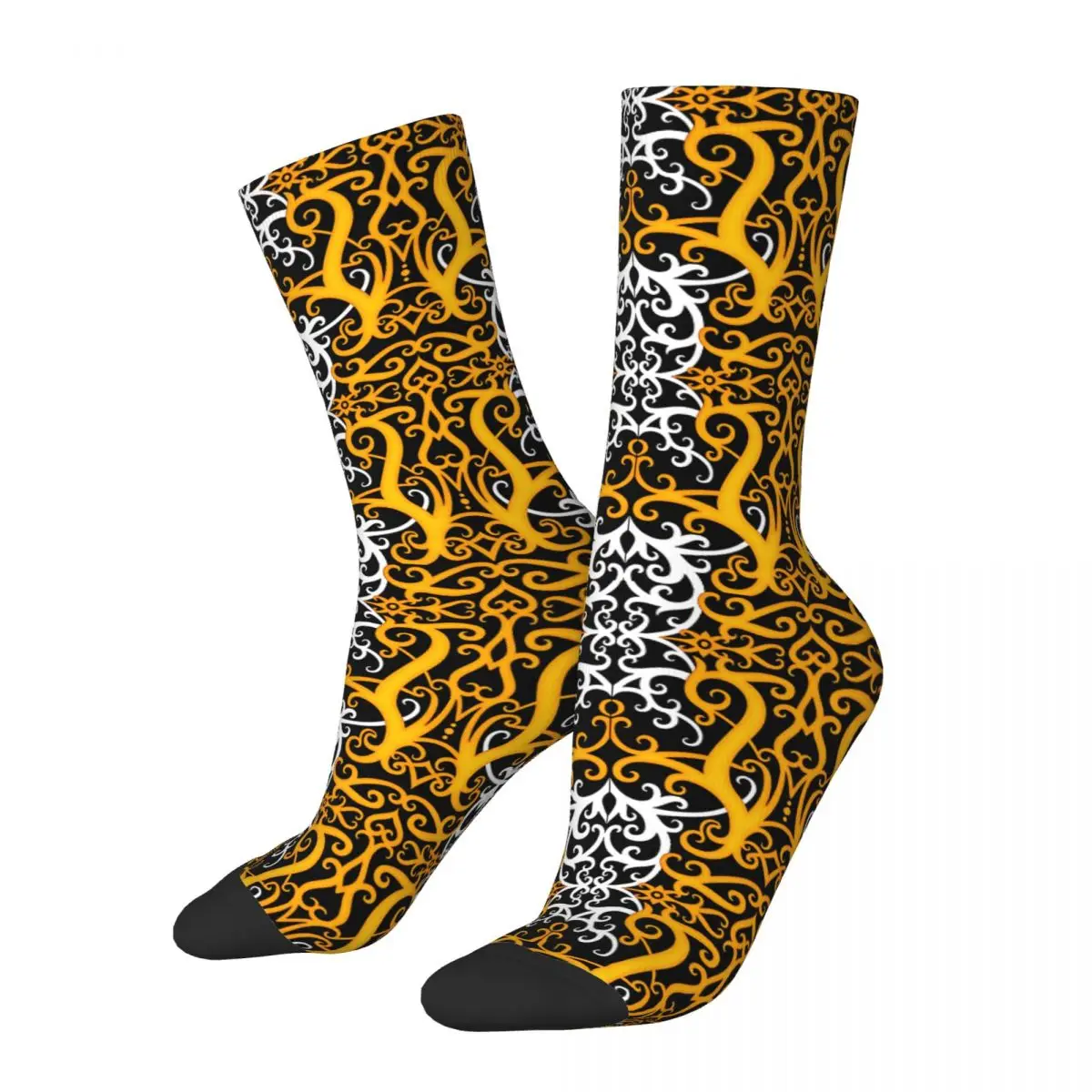 Dayak Ethnic Pattern Kawaii Socks Travel Cartoon Pattern Socks