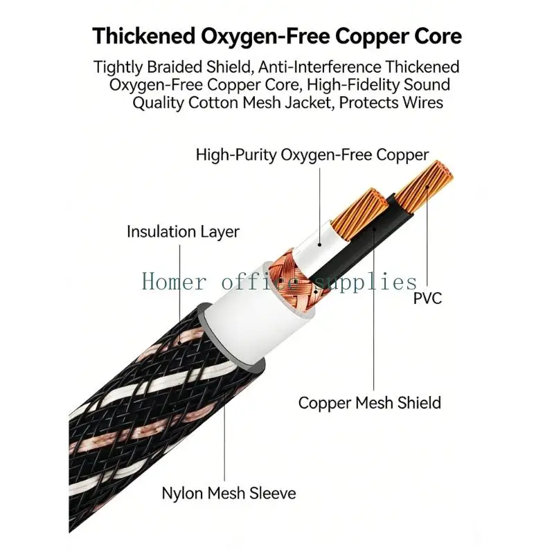K43B Premium 1.5M Brown 3.5mm To Two Link Sound Cable For Quality Systems