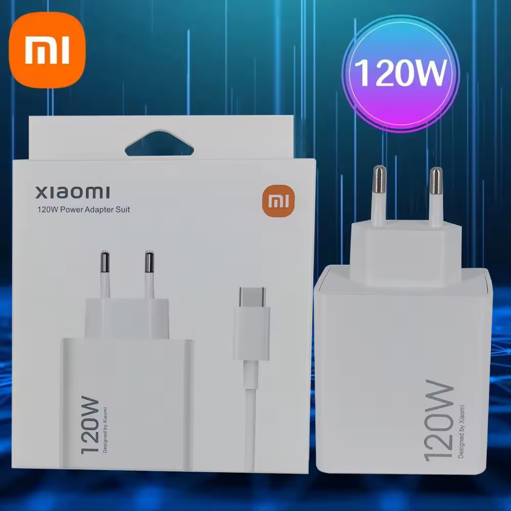 Cargador Original de 120W con Carga Turbo Rápida, Adaptador Hypercharge EU/US para Xiaomi Redmi Note 11 12 13 Pro Plus 5G Mi 14 13 13T, Cable