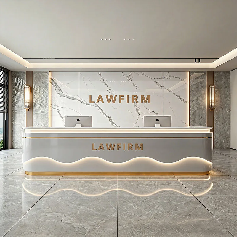 Commericial Modern Reception Desks Salon Welcome Elegant Checkout Reception Desks Service Counter Scrivania Office Furniture