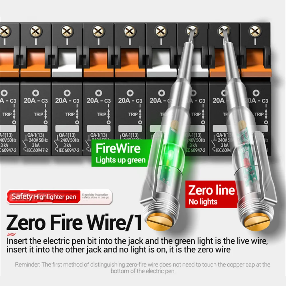 Bolígrafo probador de voltaje inteligente, lápiz de prueba de inducción sin contacto de CA, Detector de potencia de voltios, indicador de destornillador eléctrico, 24-250V