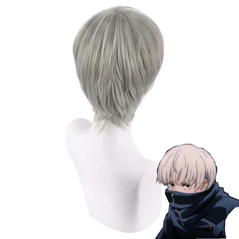 Anime jujutsu kaisen modelagem de papel cabelo curto inumaki toge personagem cos chapelaria bola homem vestido noite jogo anti curling peruca