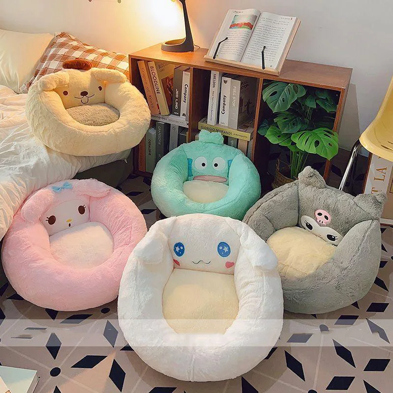 

Kawaii Sanrio Cushion Cinnamoroll Kuromi Lazy Cushion Cute Window Mat Bedroom Sofa Mat Thickened Winter Comfortable Enjoyment