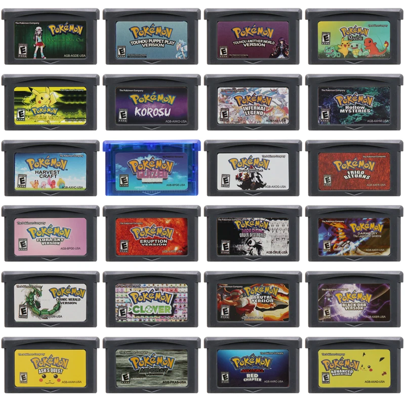 

Игровой картридж GBA 32 бит, игровая консоль для видеоигр, карточка серии Pokemon, красная глава, ашсерый клевер, Флора глазурованная, коросу