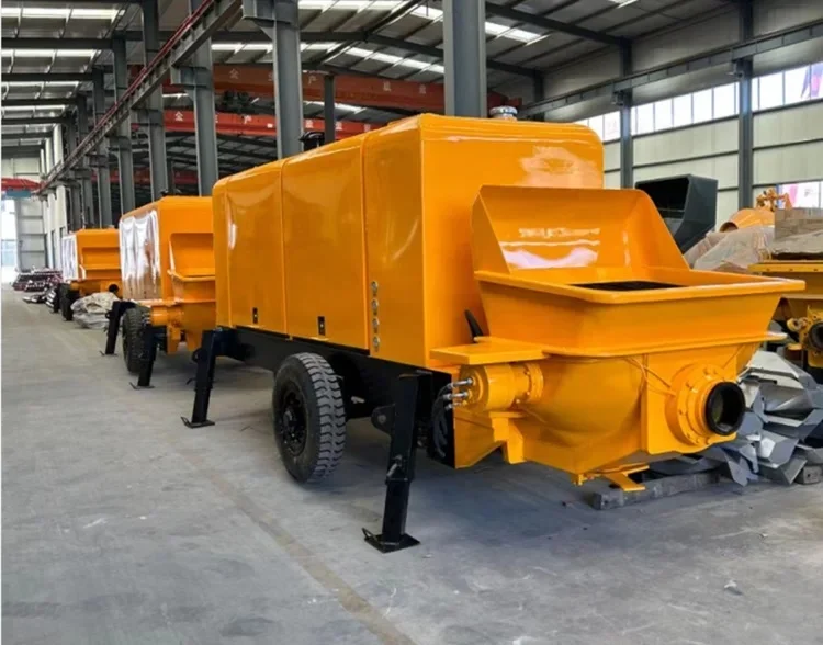 

Trailer Mounted Mobile Concrete Pump For Conveying Concrete Function Mini Portable Concrete Pump For Community Construction