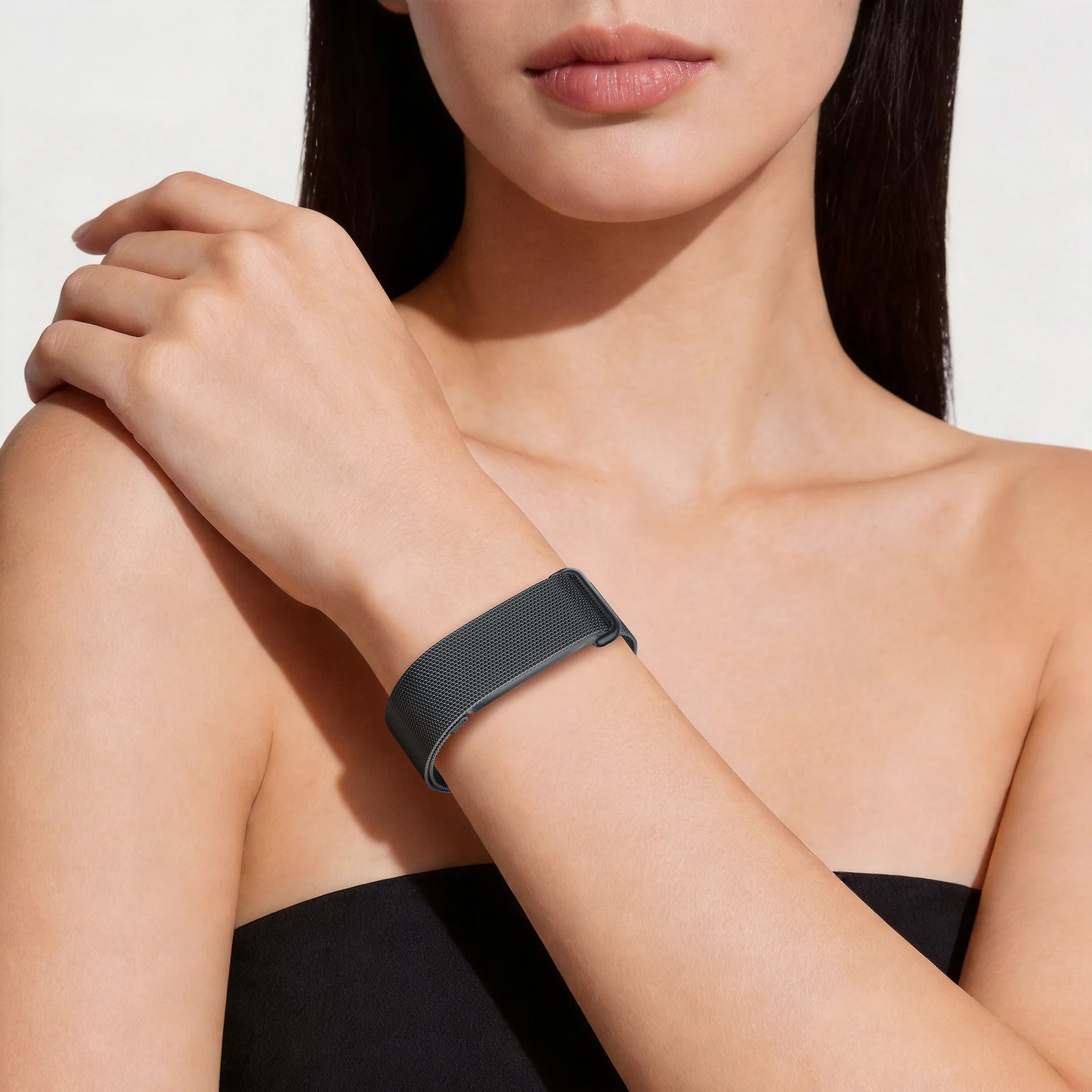 Magnetisches Milanaise-Armband für Google Fitbit Air, Edelstahl, verstellbares Ersatz-Uhrenarmband, mehrere Farben – Detail 10