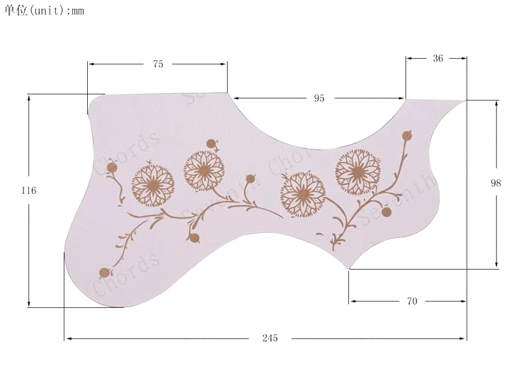 EJ200 Left and Right Hand Folk Acoustic Guitar Protection Pickguard Anti-scratch Plate With Gold Flower Pattern