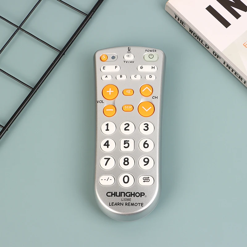Combinational Universal IR Learning-Type Remote Control Controller Chunghop L108E per TV/SAT/DVD/CBL/dvb-t/AUX Big Button Copy