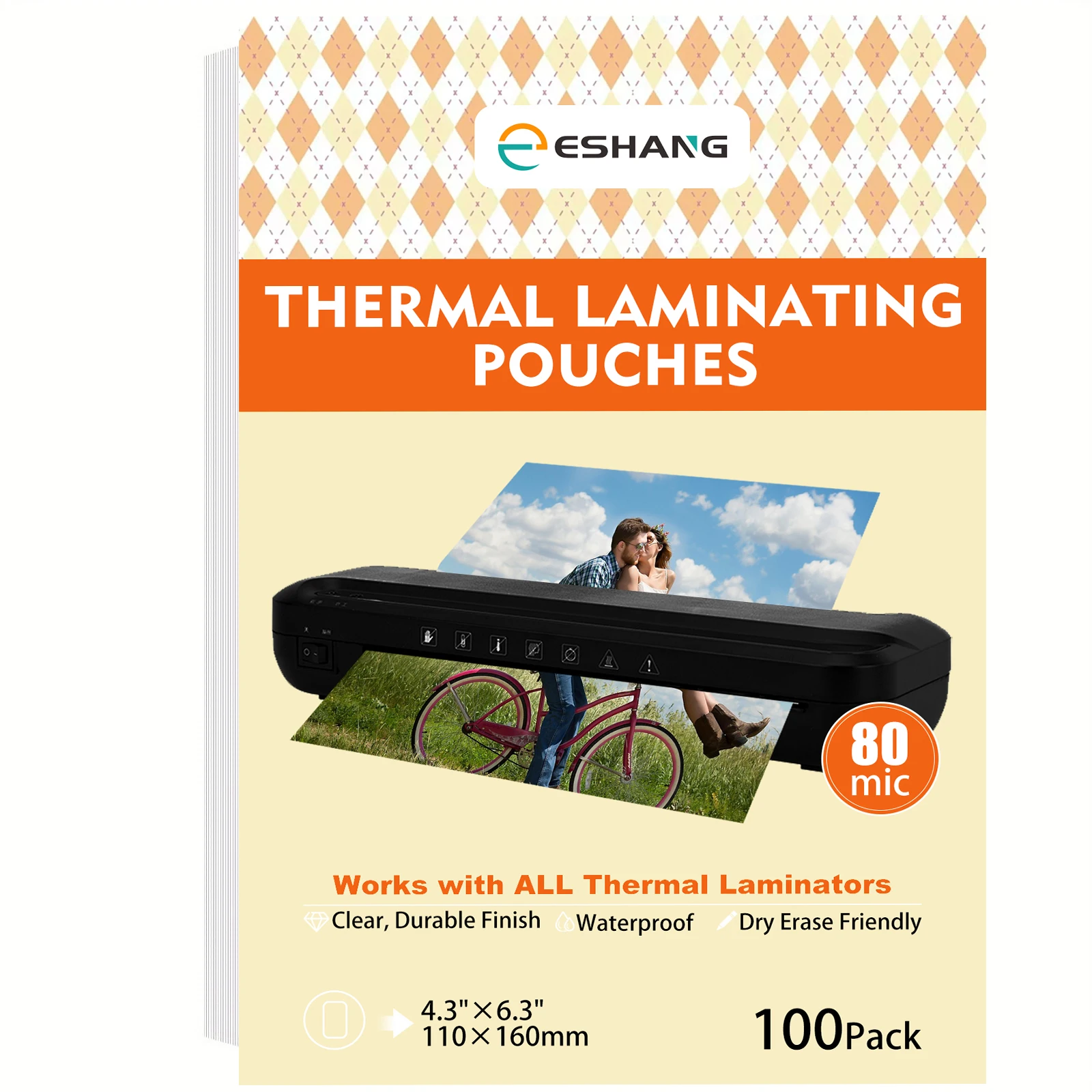 Document Laminator Pouch - 100Pack Thermal Laminating Pouches 4.3x6.3 Inch