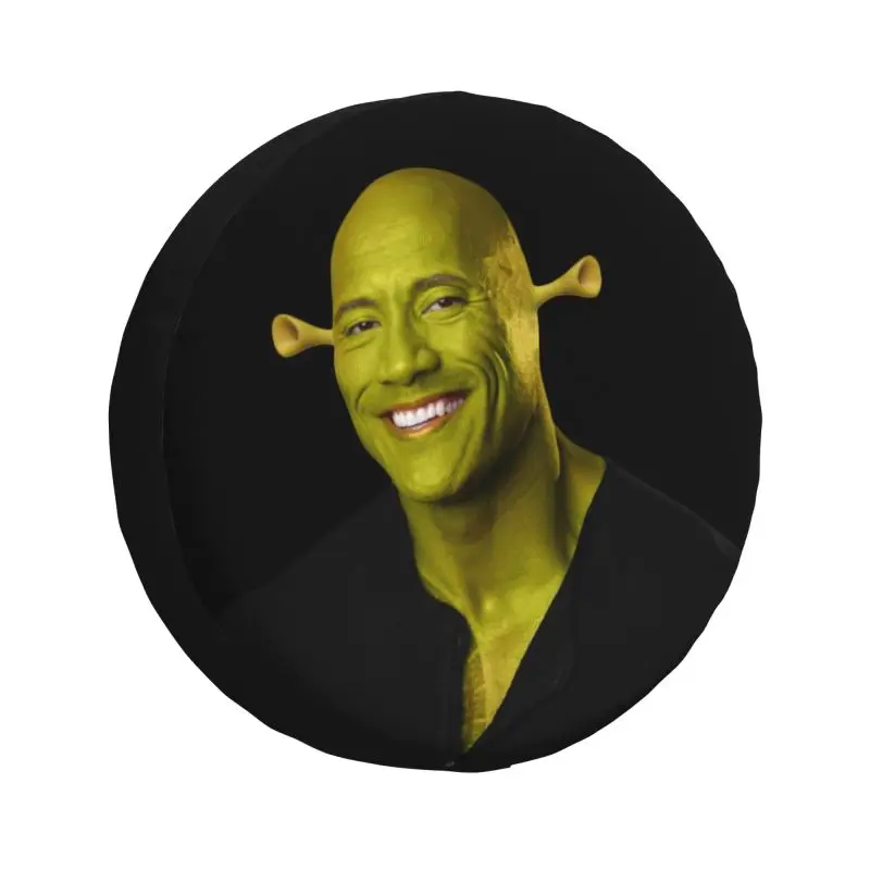 Custom Dwayne The Shrok Johnson Spare Wheel Cover for Jeep Pajero 4x4 RV The Rock Muscle Man Tire Protector 14