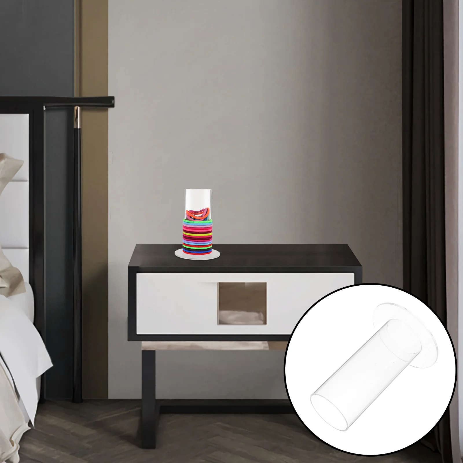 

Hair Tie Organizer Acrylic Scrunchies Display Stand Transparent Vertical Hairband Storage Rack Durable Compact Hair Accessories