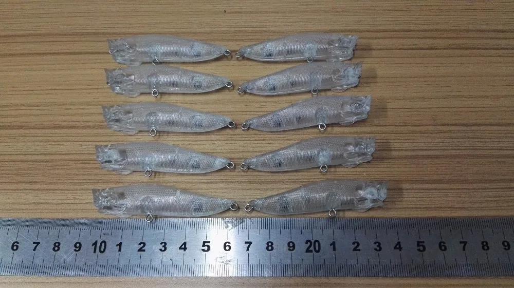 

10 шт. Неокрашенная кренкбейт, рыболовная приманка, корпус 70 мм, 4,8 г, пустые приманки JS #2E2