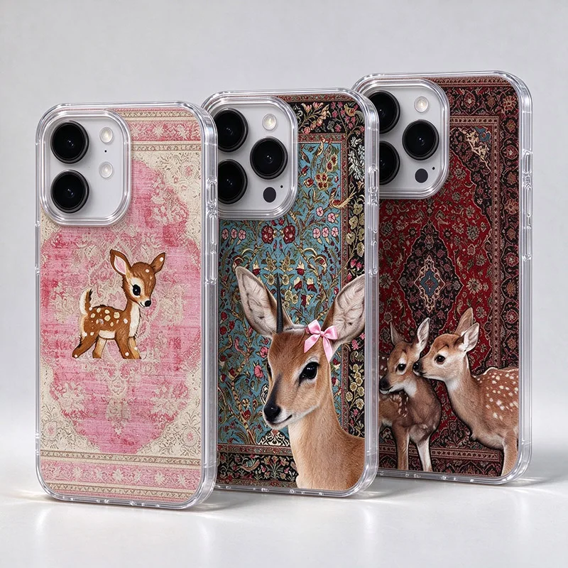 Vintage Rug Deer Phone Case For Xiaomi Redmi 15 Note 17 14 13 12 11S 12S 13C 14C 15C A7 Pro A5 A3 Note15 Pro Plus Cover