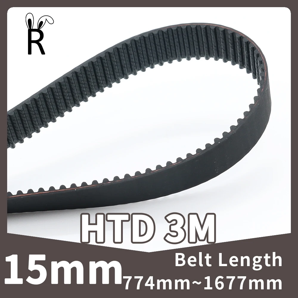 

Width 15mm HTD 3M Timing Belt Pitch 3mm Length 774mm~1677mm Number Of 258~559Teeth 3M Closed Loop Rubber Synchronous Belt HTD3M