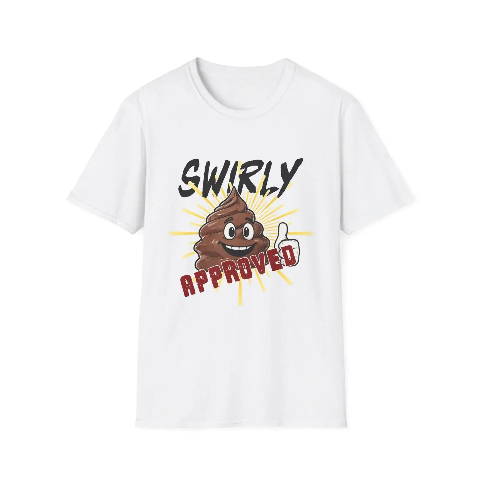 Swirly Approved T Shirt funny novelty vintage Washed Stretched Slightly Top For Everyday Wear Versatile Breathable
