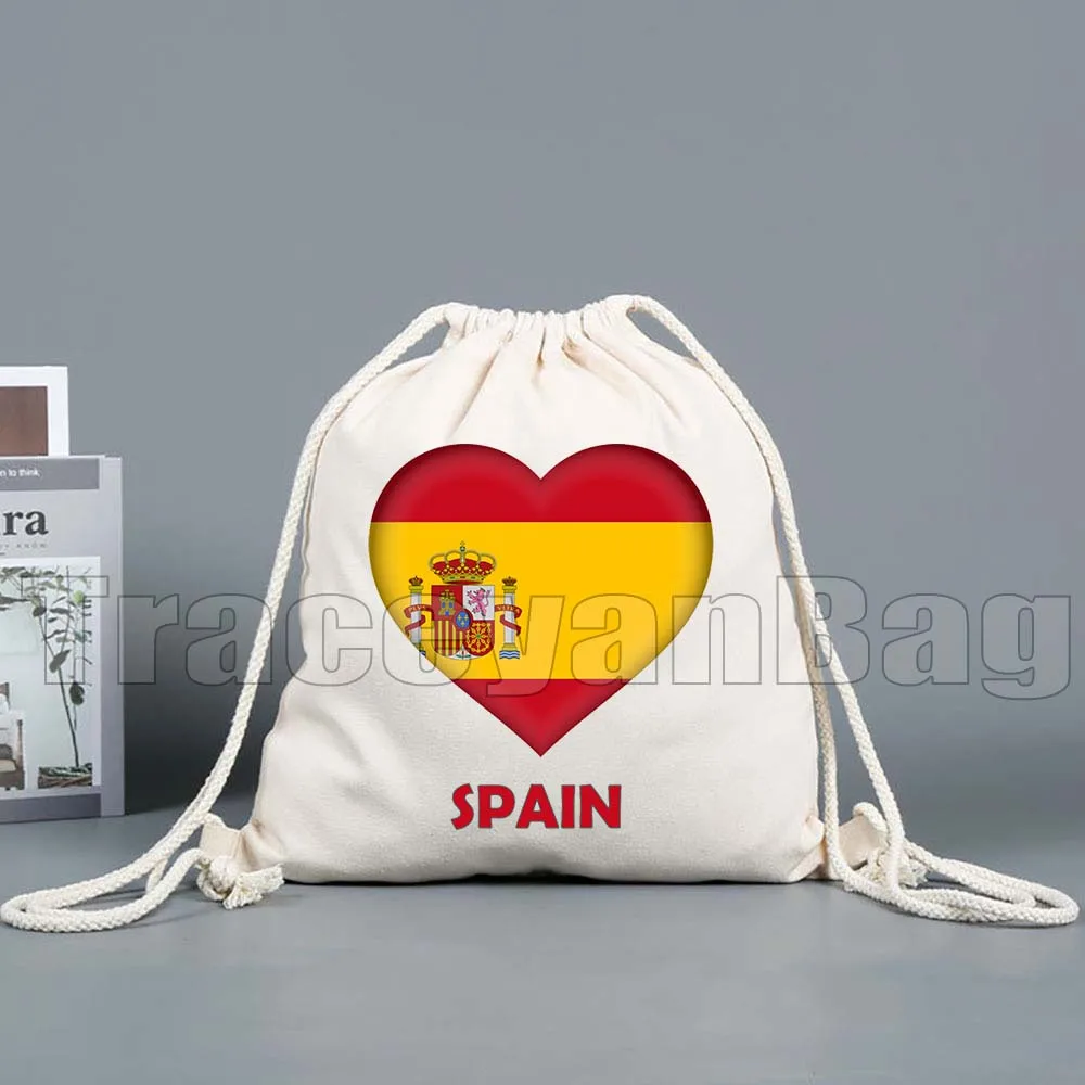 Maldive Norvegia Palestina Islanda Corea del Sud Spagna Svezia Ucraina Iran Yemen Cuore Bandiera Tela Borsa con coulisse Zaino Sackpack