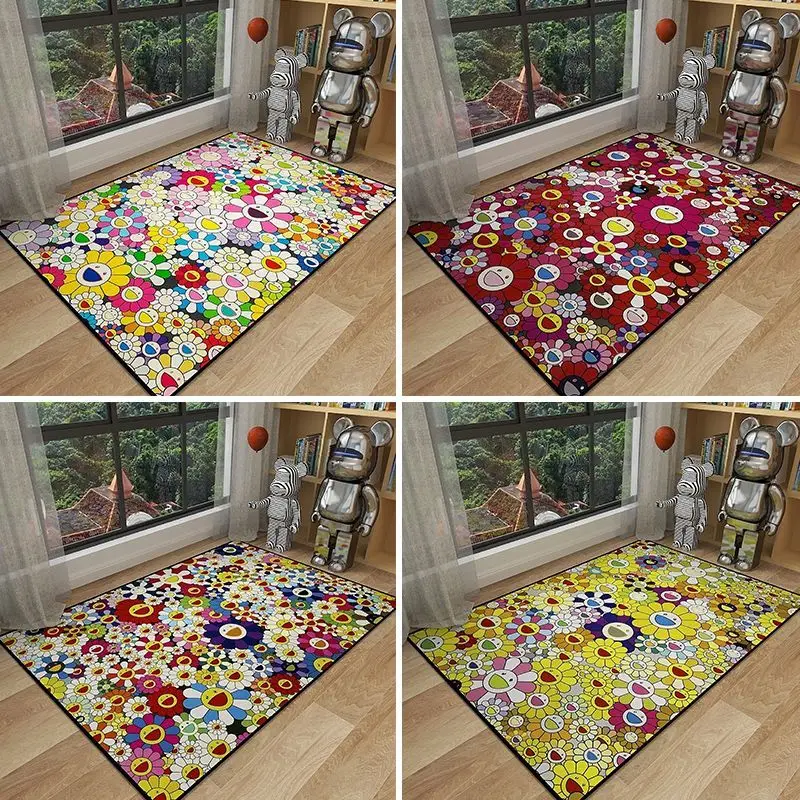 

Cute Cartoon Sunflower Carpet Fashion Brand Plush Rug Floor Bedroom Living Room Carpet Cartoon Children's Bed Tatami Rug Floor