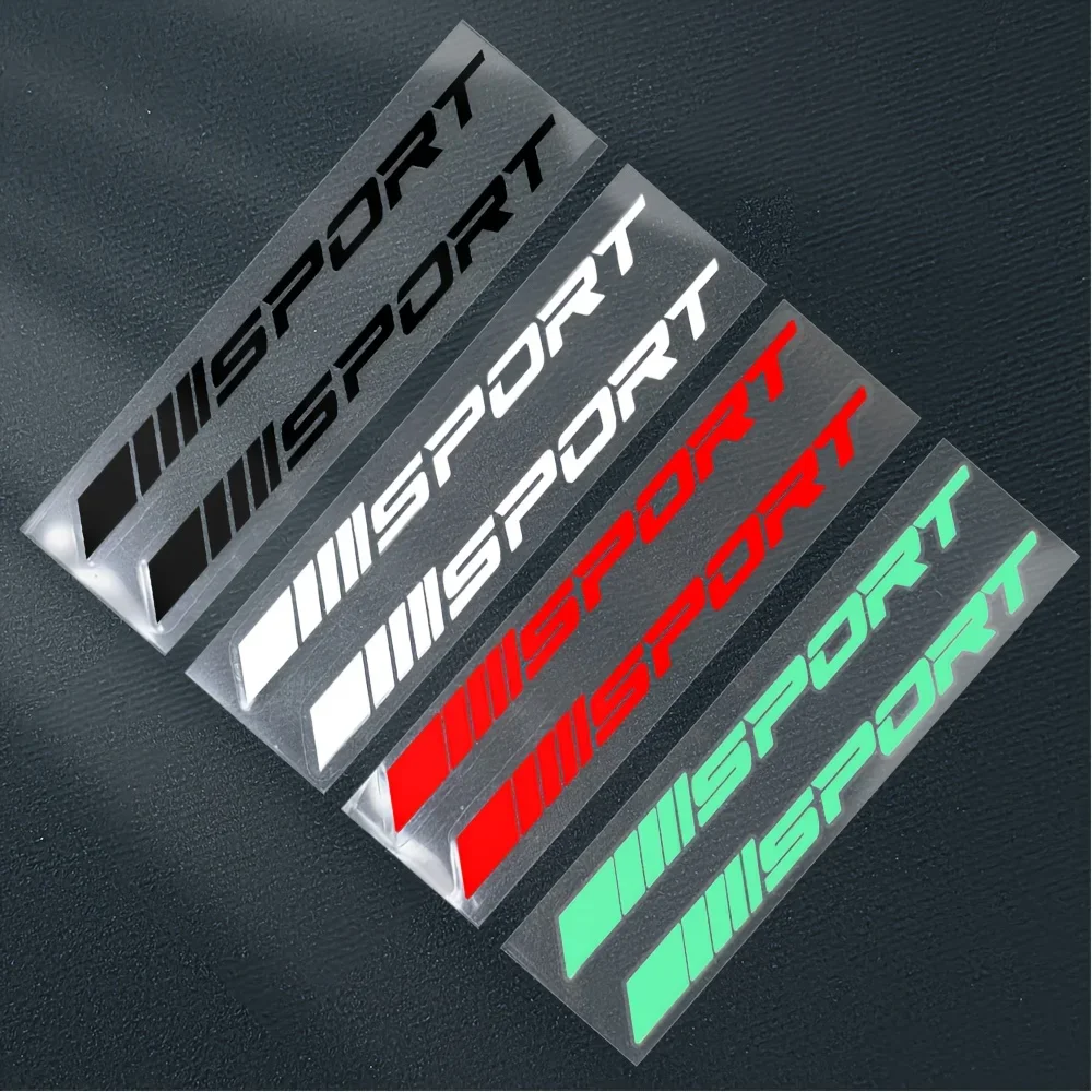 

2 шт./компл. многоцветные СПОРТИВНЫЕ наклейки (черный, белый, красный, зеленый), водонепроницаемые виниловые наклейки для декора автомобиля