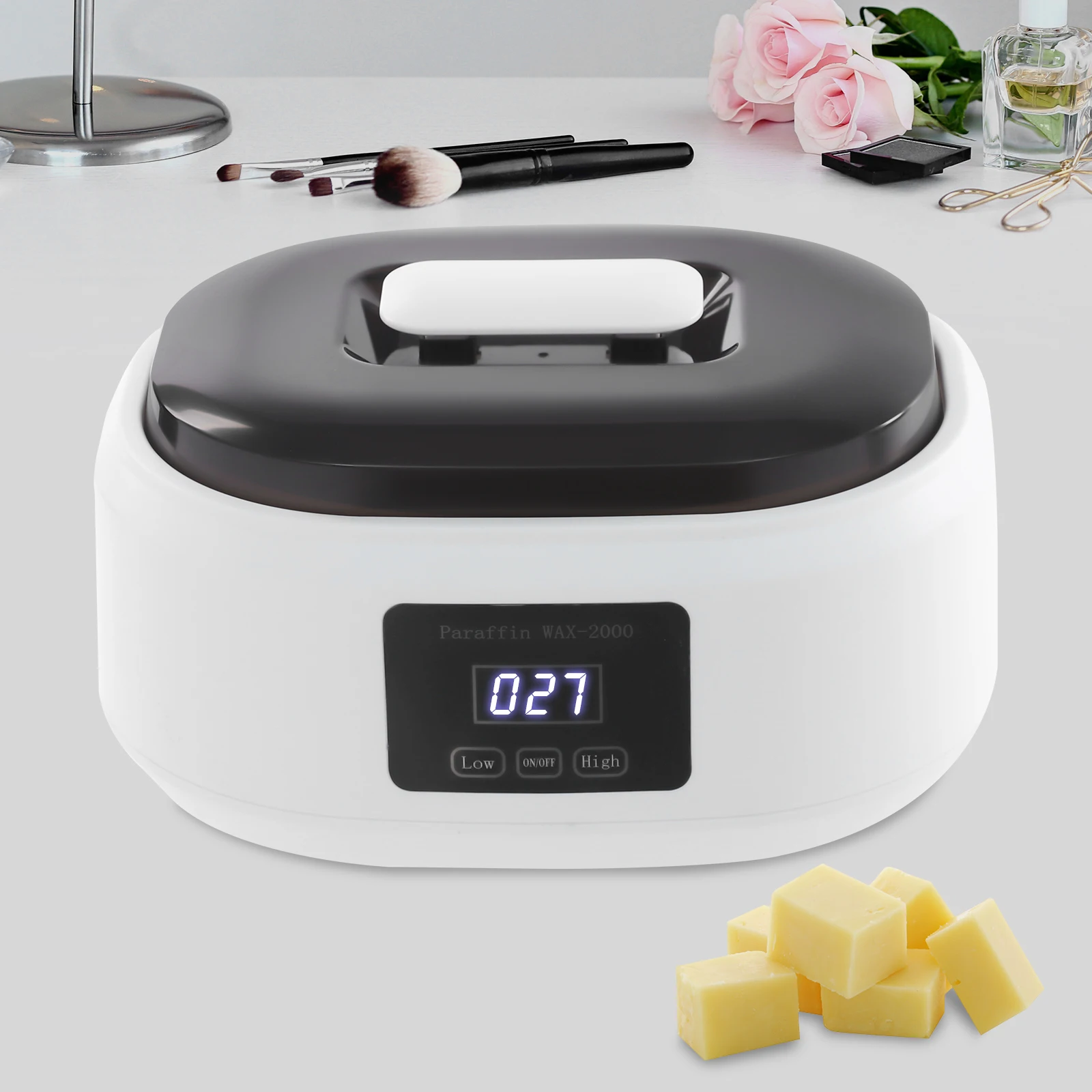 Fondant de cire pour mains et pieds, spa à paraffine à chauffage rapide avec contrôle de la température, grande capacité de 0,75 gal pour une utilisation à la maison et au salon (blanc)