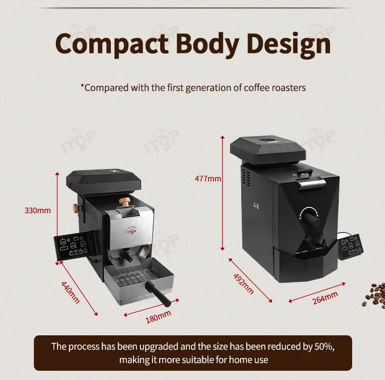 ITOP CBR-3 Coffee Roaster 200g Roasting Capacity for Household Patented Drum Structure and nnovative Agitator Design