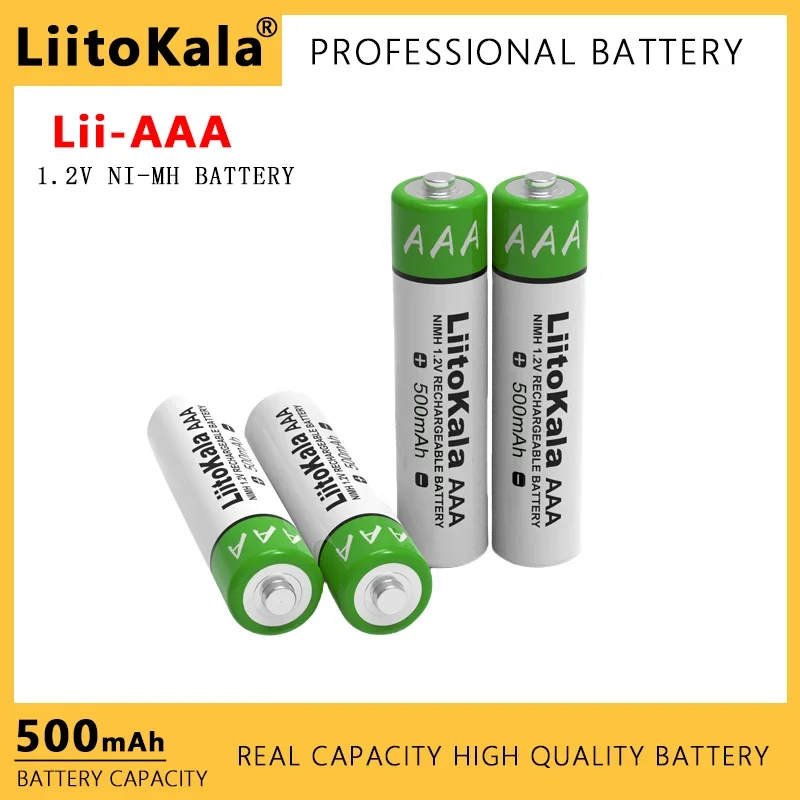 LiitoKala 1-20PCS  Original AAA NiMH 1.2V Rechargeable Battery 500mAh For Flashlight, Toys，Keyboard and Mouse