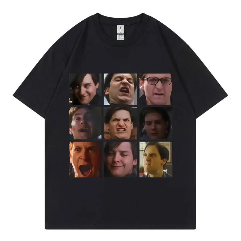 

Tobey Maguire Funny Meme Graphic T Shiers High Street Fashion Trend Short Sleeve T-shirt Summer Casual Oversized Cotton T-shirts