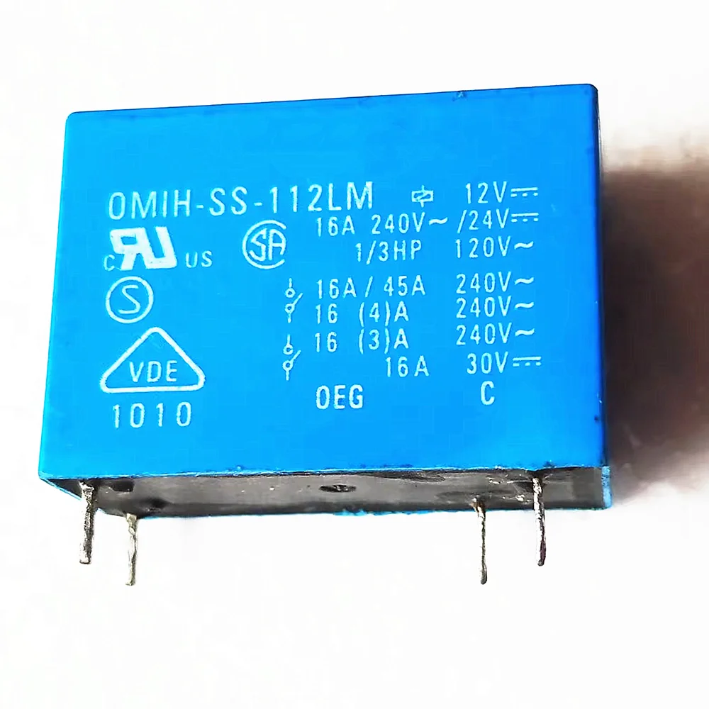 OMIH-SS-112LM, OMIH-SS-124LM, 12V, 24V, 4 pinos, 16A, 100% Original, Novo Relé, 5Pcs por lote