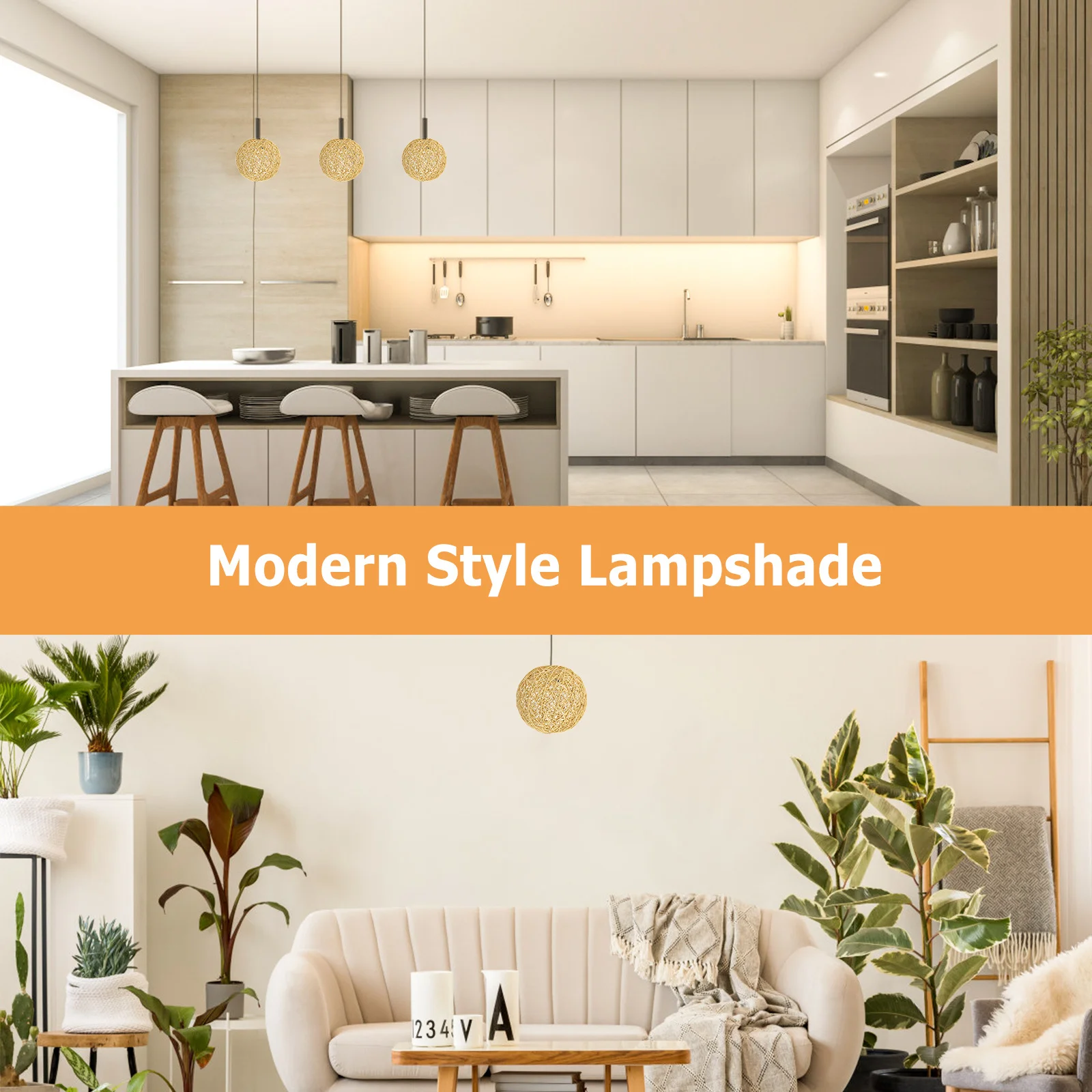 

2pcs Woven Lamp Shades Ceiling Light Covers Decorative Simple Style Indoor Use Creative Diy Lampshade Accessory Linen Lamp Cover