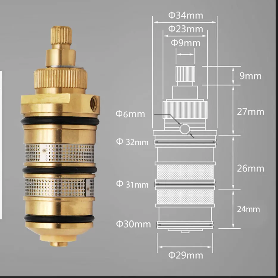 Messing Thermostat ventil Spule Kupfer Wasserhahn Patrone Bad Mischbatterie Dusch misch ventil die Misch wasser temperatur einstellen