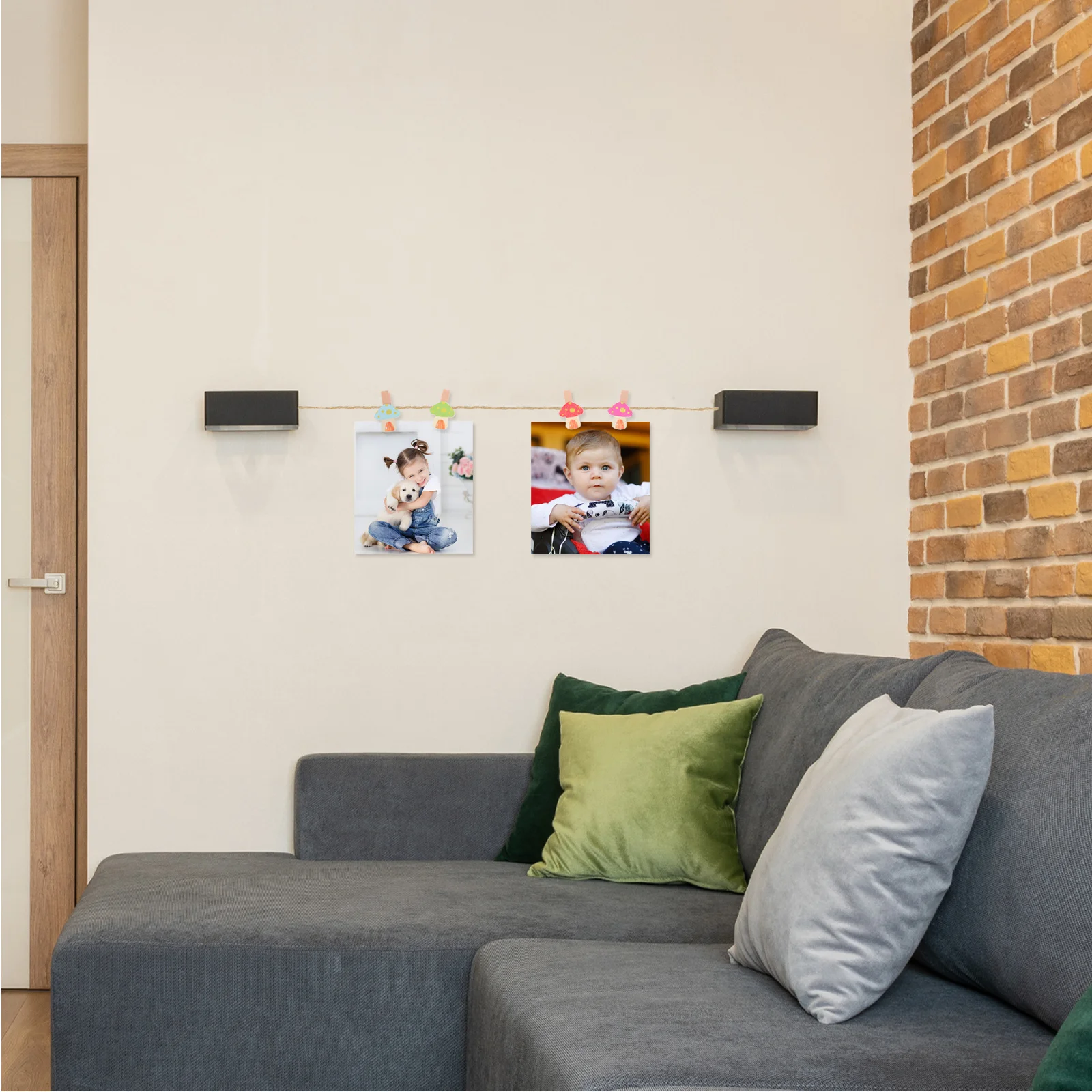 

50Pcs Wood Photo Clips Mushroom Design Multipurpose Snack Clamp DIY Craft Party Decoration Collage Wooden Clips