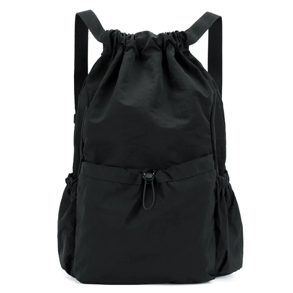 Large Capacity Drawstring Backpack Lightweight Foldable Sports Backpack Space Saving Multi Pocket Storage Bag