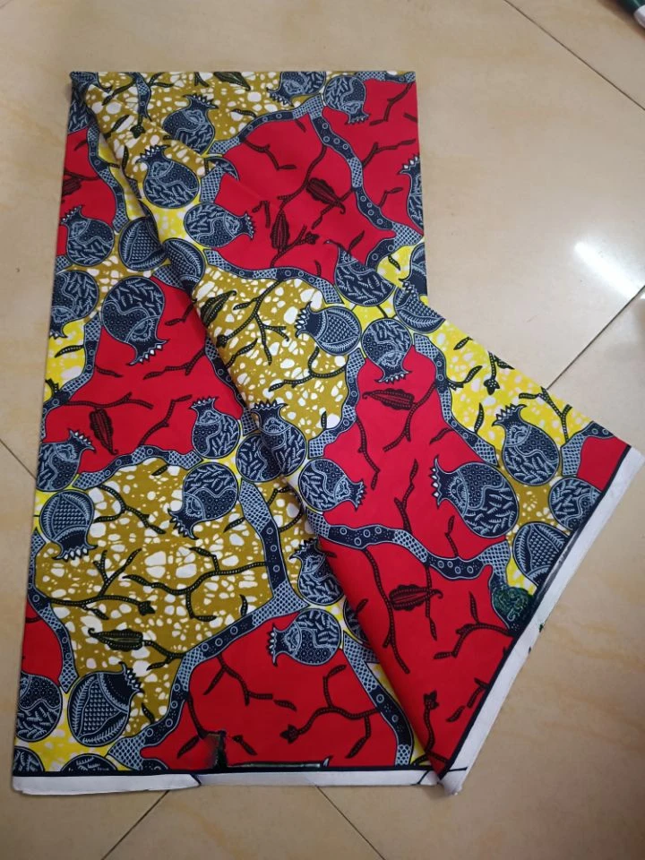 2022 new arrival holla.ndais su.\'per wax fabric hot sale Ankara print fabric Ghana wax fabric dress 6 yards