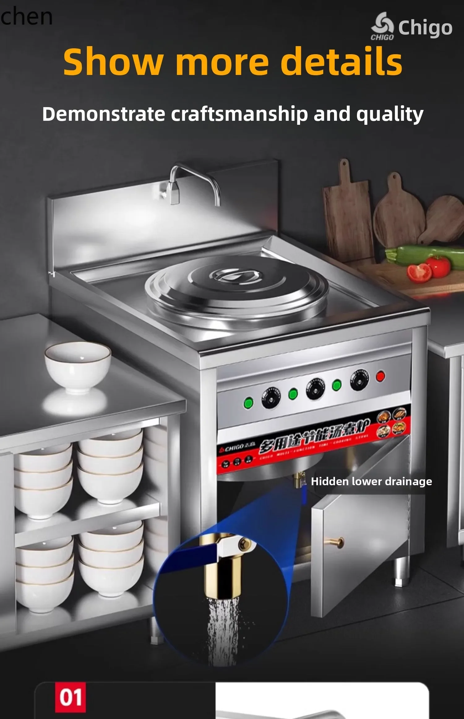 LXC  multi-functional noodle cooking bucket Gas electric soup pot Insulation and energy saving braised soup and porridge stove