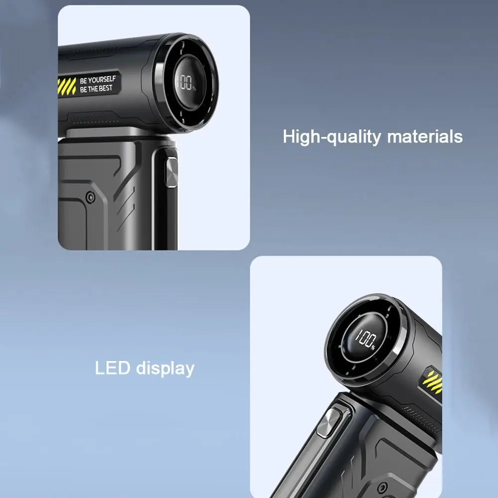 LED Display Mini Turbo Jet Fan 100 Gears Speed Adjustable Rechargeable Electric Air Duster High Speed Low Noise