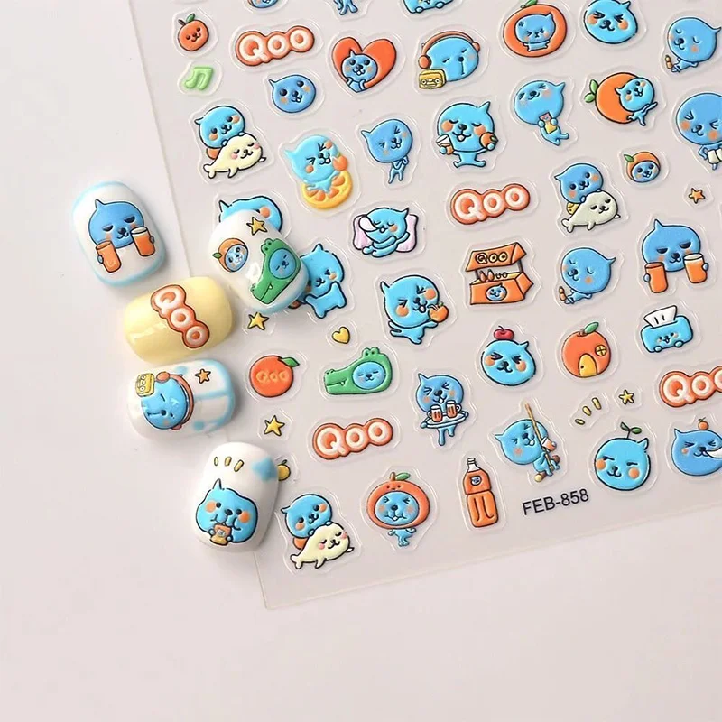 

Милые мультяшные наклейки для ногтей в форме капли воды, креативные 3D-наклейки с рельефом, для девочек-студенток, для самостоятельного оформления ногтей, кавайные украшения, подарок на день рождения для пары