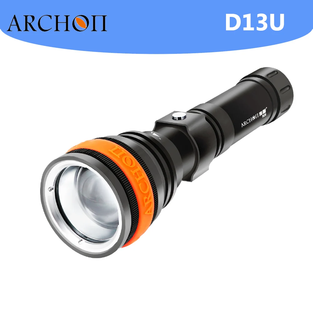 ARCHON D13U  Coaching Diving Light Dive Command White Beam Torch Underwater 100m Powerful Tactical  Flashlight 2000 Lumens