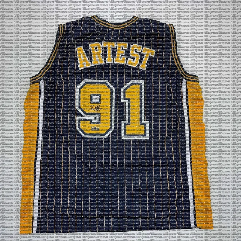 American Retro Striped Basketball Jersey with Yellow and White Contrasting Edges, Sleeveless Breathable Sports Training Jersey
