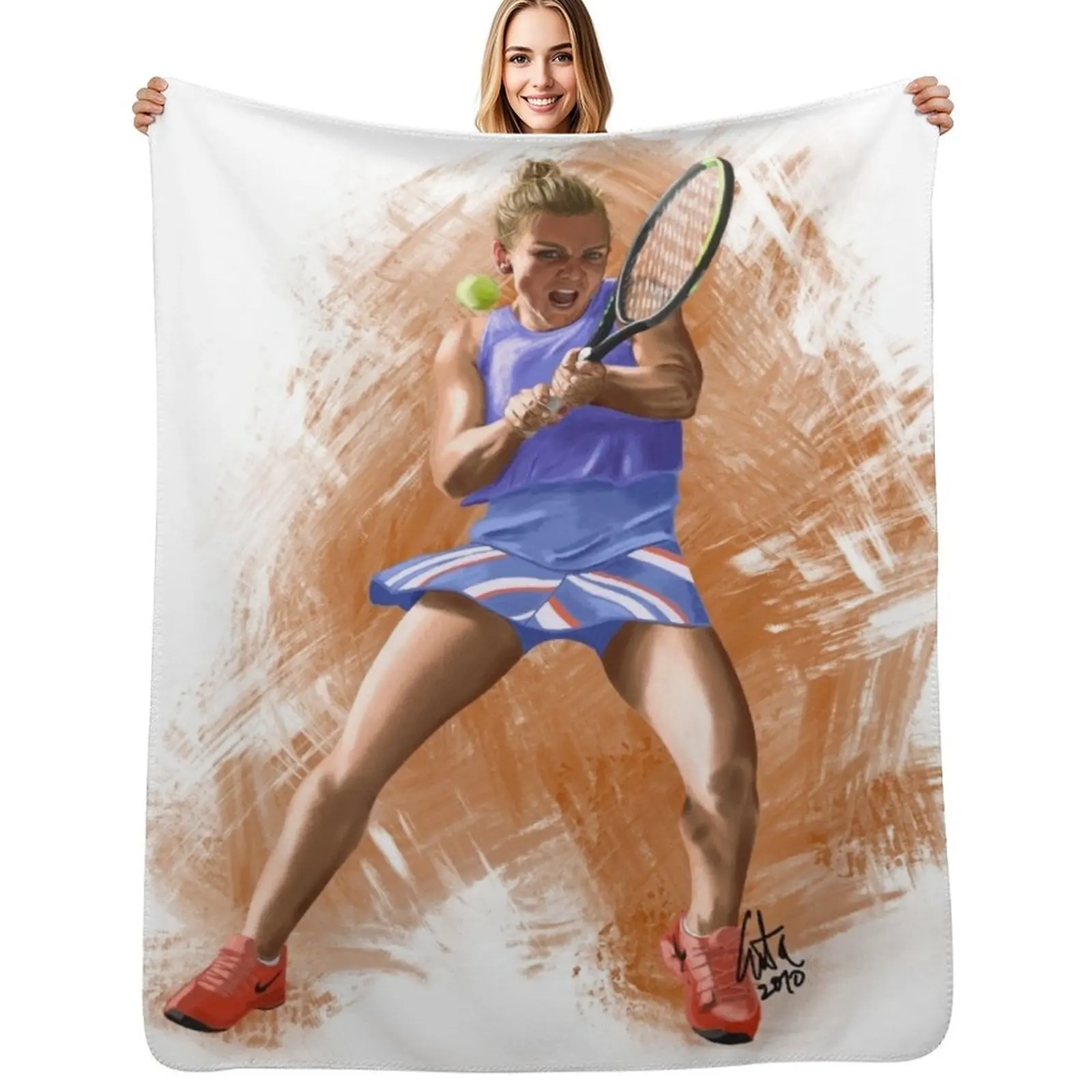 

Simona Halep 2020 Throw Blanket Blankets For Baby Soft Plush Plaid christmas gifts Flannels Blankets