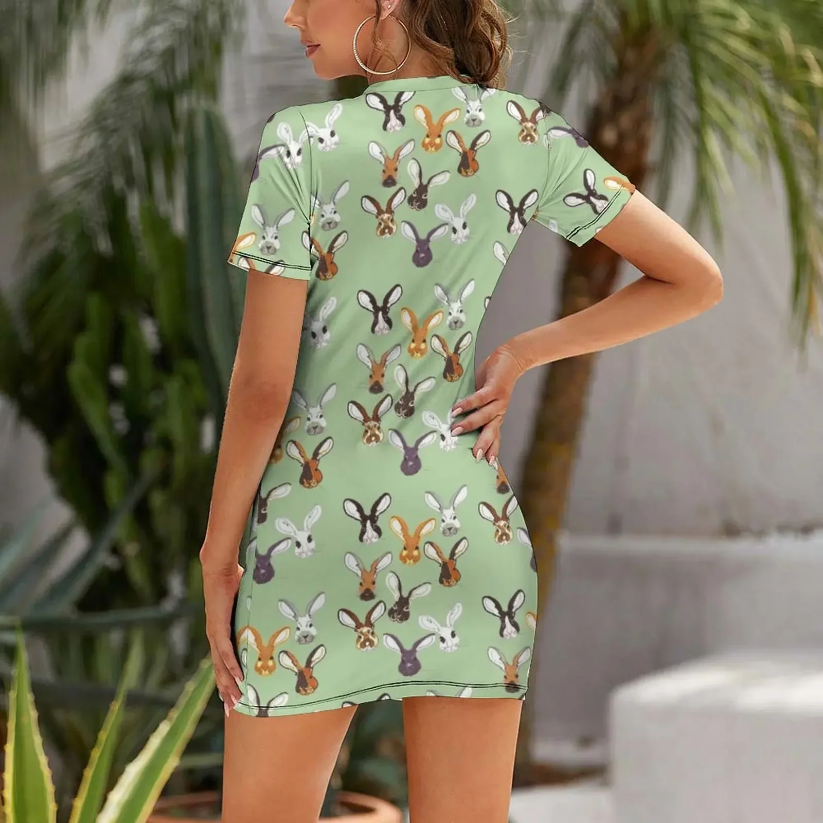 bunnies bunnies bunnies Short-Sleeved Dress Party dresses for women summer dress daily Dress