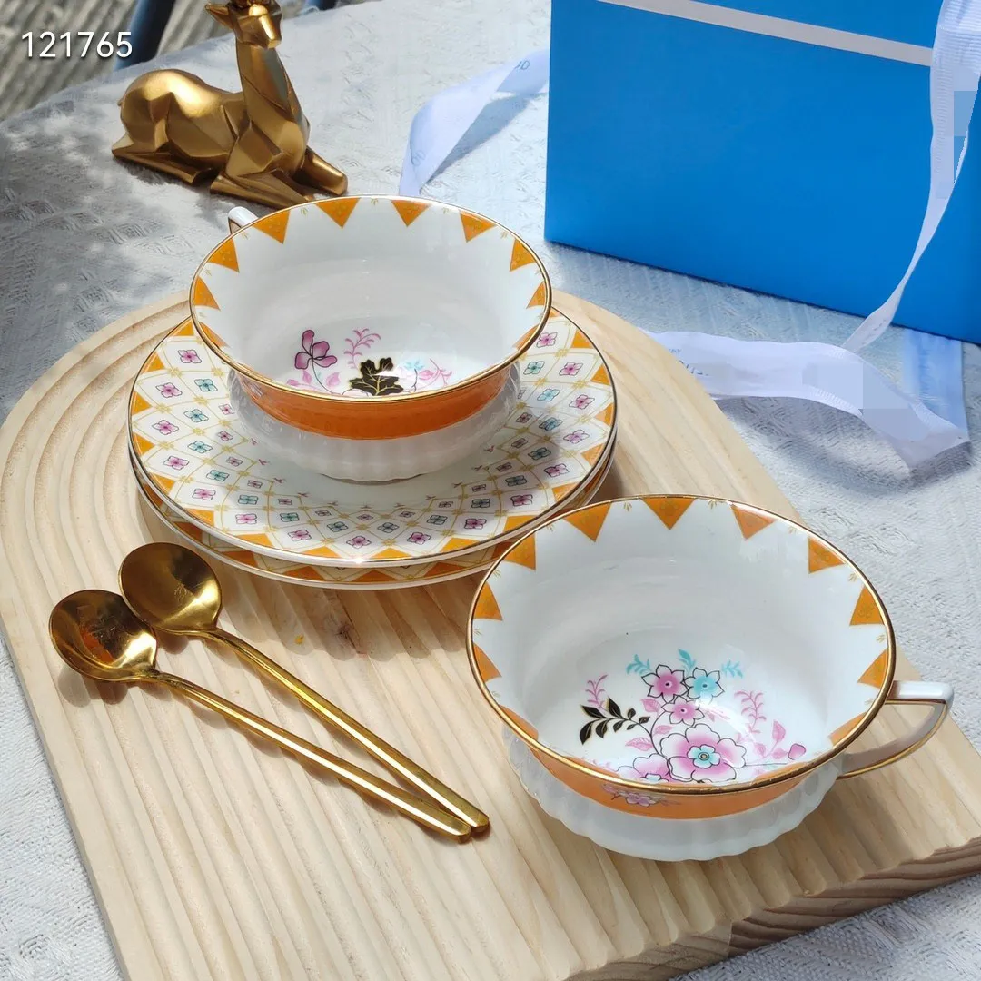 Bone Porcelain High Beauty Coffee Cup European Exquisite Afternoon Tea Coffee Cup Plate Set